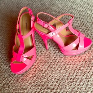 Neon pink heels